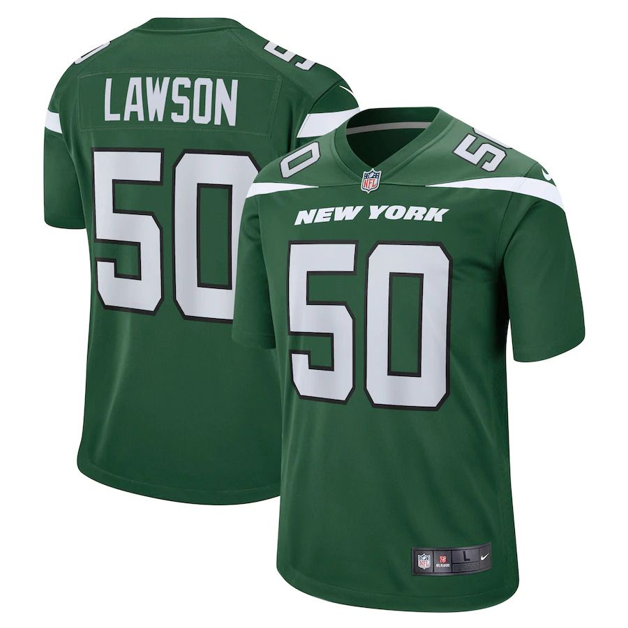 Men New York Jets #50 Shaq Lawson Nike Gotham Green Game NFL Jersey
